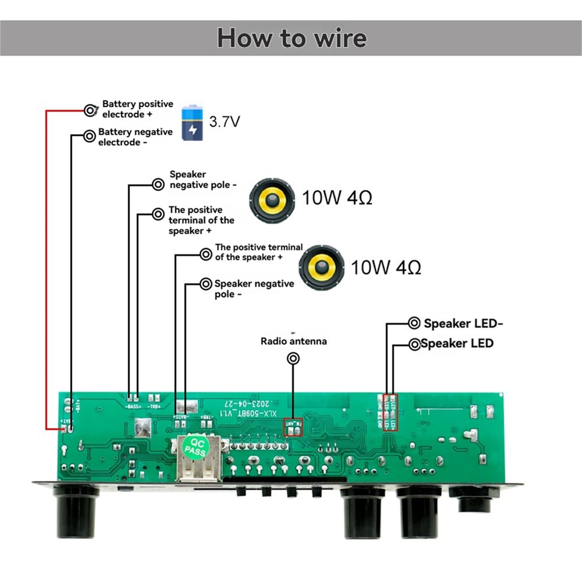 Speakers - update. 2X10W 3.7V Amplifier Board Square