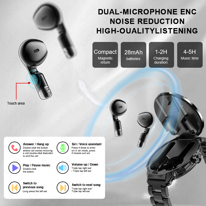 LIGE New 2 In 1 Smart Watch wi - đánh giá và giá Tws Earbuds Bluetooth 5.3