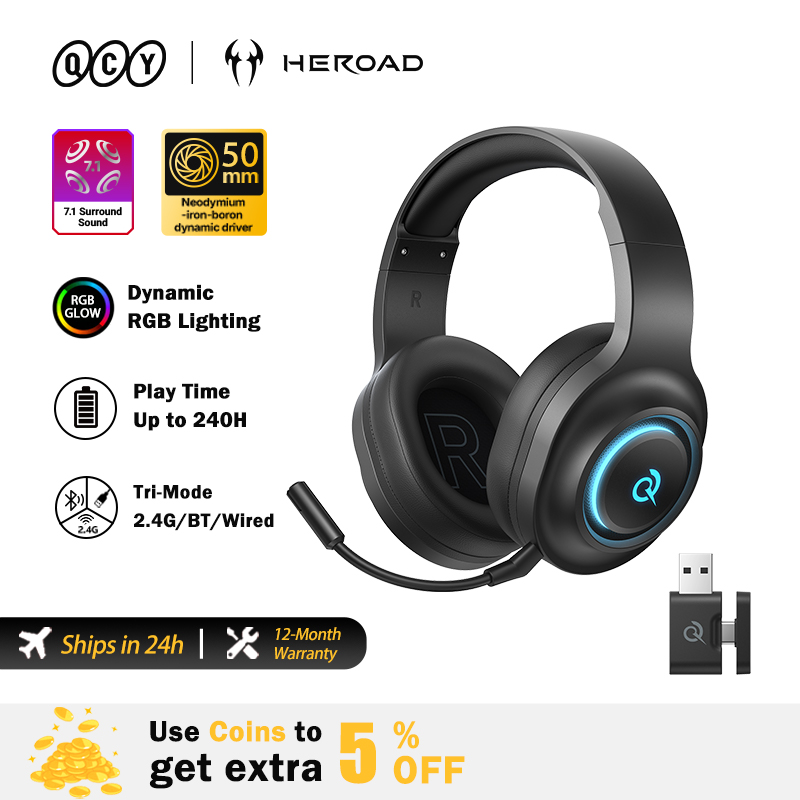 QCY Heroad V200 Gaming Headset - đánh giá và giá Gaming Headset With Mic Rgb