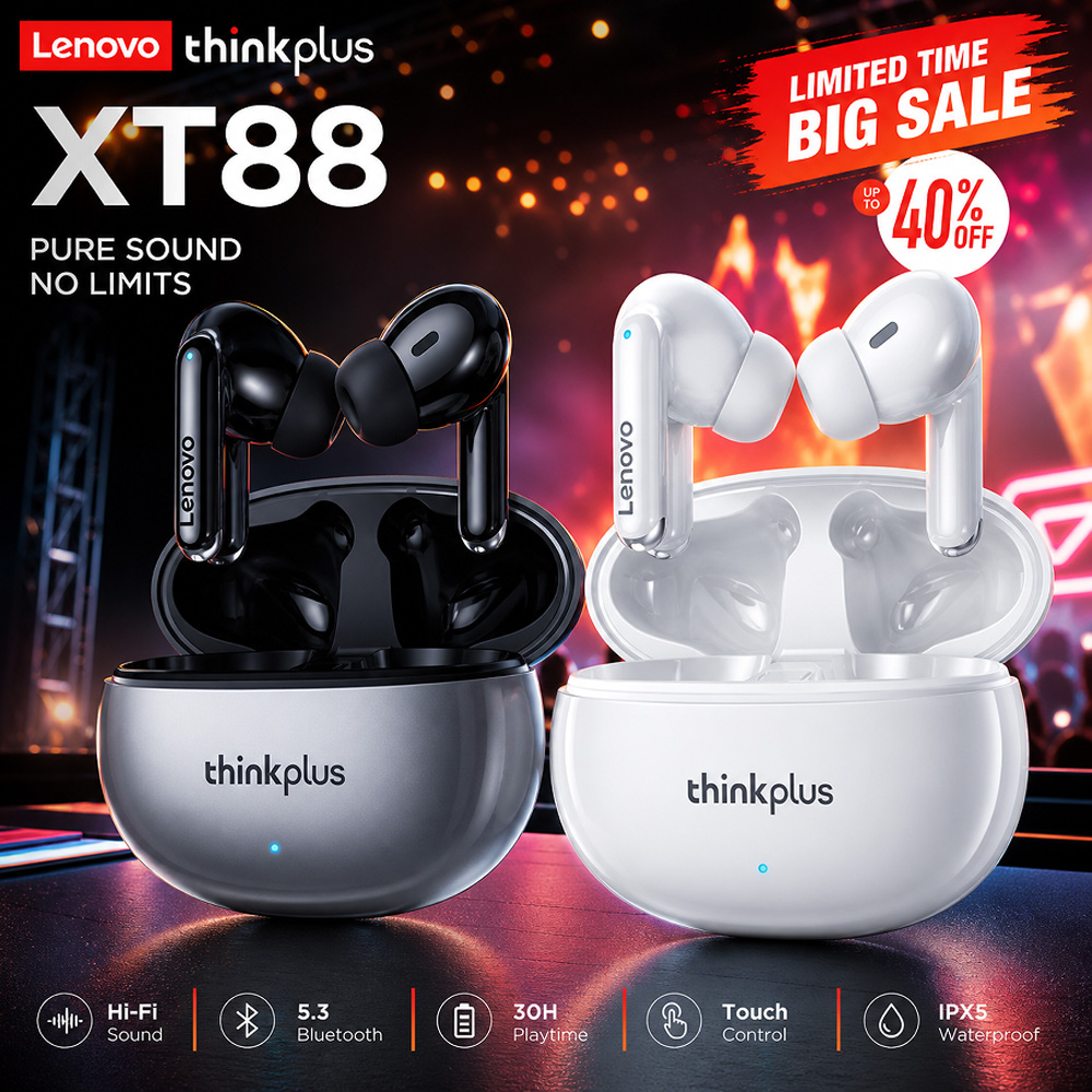 Lenovo XT88 TWS Wireless Earph - đánh giá và giá Tws Earbuds Bluetooth 5.3