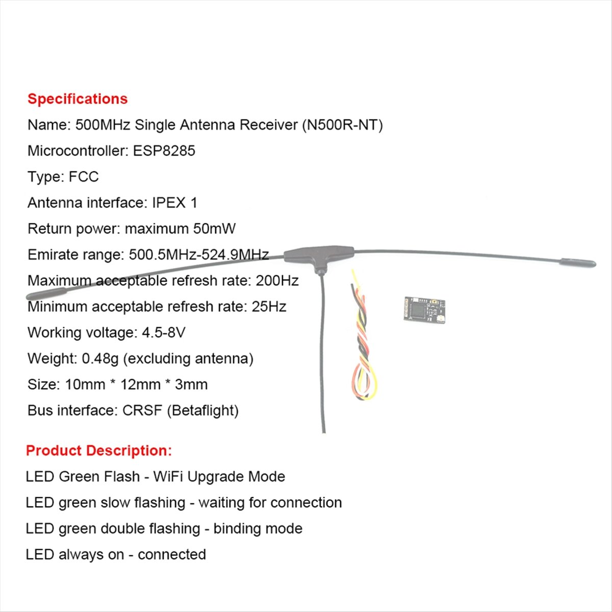 500MHz Receiver 500.5MHz-524.9 - đánh giá và giá Drones